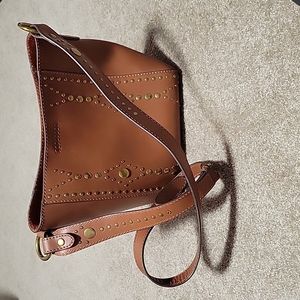 Frye Studded Harness Cross body Bucket Handbag NWT
